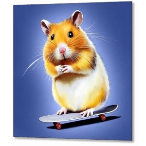 Harold The Hamster Skateboarder Metal Print