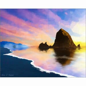 Haystack Rock on Cannon Beach - Oregon Coast Art Print