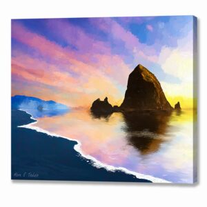 Haystack Rock on Cannon Beach - Oregon Coast Canvas Print