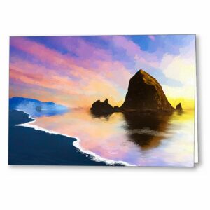 Haystack Rock on Cannon Beach - Oregon Coast Greeting Card