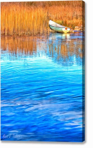 Irish Boat On The River Shore - Galway Canvas Print