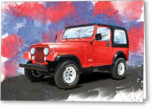 Jeep CJ-7 - Classic Automotive Greeting Card