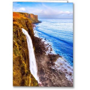 Kilt Rock and Mealt Falls - Coastal Isle of Skye Greeting Card