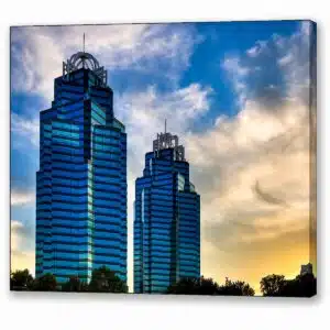 King And Queen Towers - Atlanta Landmarks Canvas Print with mirror wrap