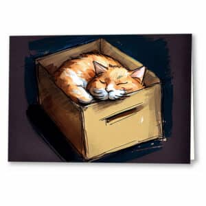 Kitty In A Box - Ginger Cat Greeting Card