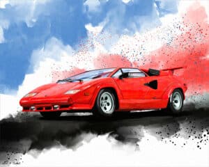 Lamborghini Countach - Classic Car Art Print