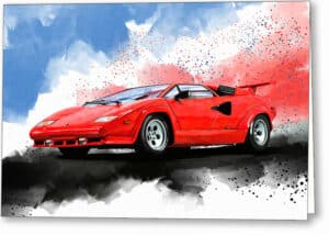 Lamborghini Countach - Classic Car Greeting Card