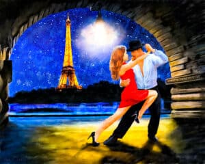 Tango Dancers - Romantic Paris Art Print