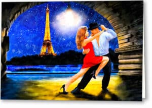 Tango Dancers - Romantic Paris Greeting Card