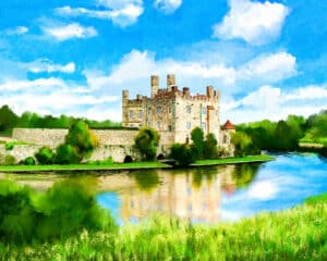 Leeds Castle In Spring - English Landscape Art Print
