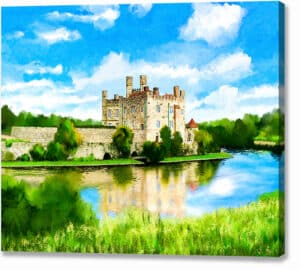 Leeds Castle In Spring - English Landscape Canvas Print