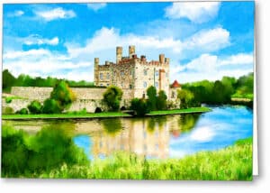 Leeds Castle In Spring - English Landscape Greeting Card