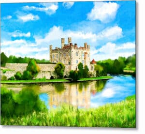 Leeds Castle In Spring - English Landscape Metal Print