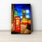 Context View of London Phone Box Canvas Print with Big Ben At Night