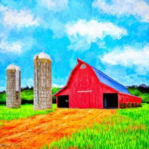 Lowder Red Barn - Auburn Alabama Art Print