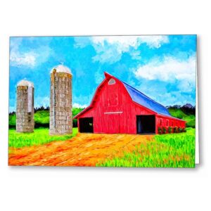 Lowder Red Barn - Auburn Alabama Greeting Card