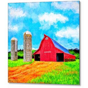 Lowder Red Barn - Auburn Alabama Metal Print