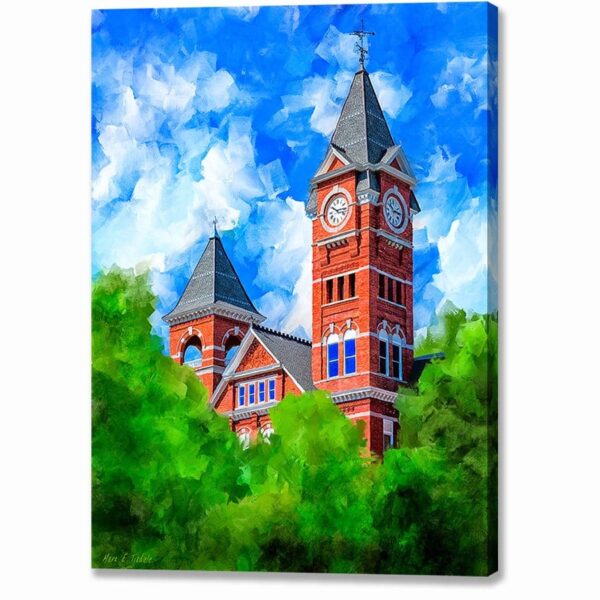 Memories Of Auburn - Samford Hall - Canvas Print with mirror wrap