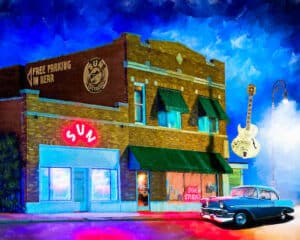 Memphis At Night - Sun Studio Art Print