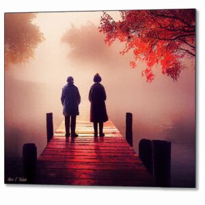 Morning Fog - Autumn Metal Print