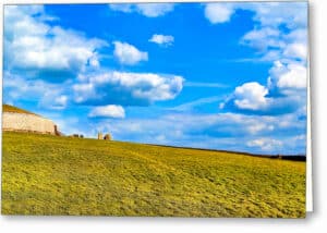 Newgrange Panorama - Megalithic Ireland Greeting Card