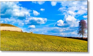 Newgrange Panorama - Megalithic Ireland Metal Print