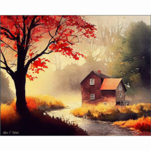 Old Mill In The Morning - Autumn Art Print