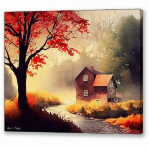 Old Mill In The Morning - Autumn Canvas Print