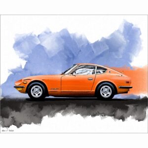 Orange Datsun 240Z - Classic Car Art Print