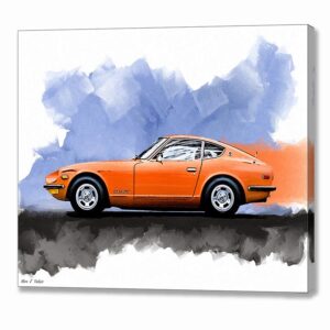 Orange Datsun 240Z - Classic Car Canvas Print