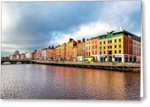 Ormond Quay - Dublin Ireland Waterfront Greeting Card