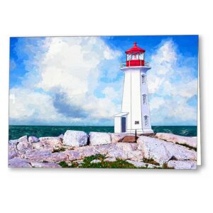Peggys Cove Lighthouse - Nova Scotia Greeting Card