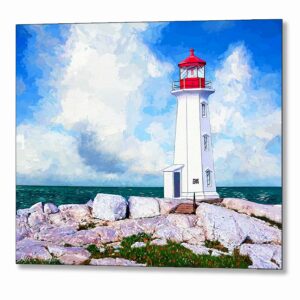 Peggys Cove Lighthouse - Nova Scotia Metal Print