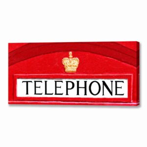 Phone Box Sign - British Design Canvas Print
