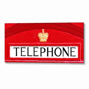 Phone Box Sign - British Design Metal Print