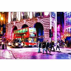 Piccadilly At Night - London Art Print