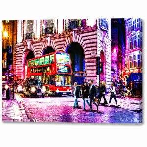 Piccadilly At Night - London Canvas Print