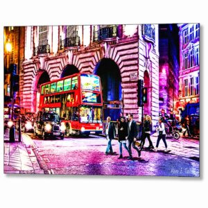 Piccadilly At Night - London Metal Print
