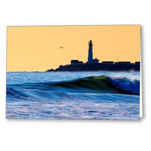 Pigeon Point Lighthouse Silhouette - California Greeting Card