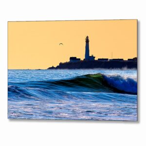 Pigeon Point Lighthouse Silhouette - California Metal Print