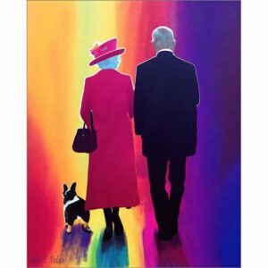 Queen Elizabeth and Prince Phillip - Together Again Art Print