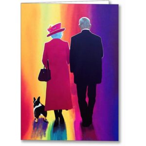 Queen Elizabeth and Prince Phillip - Together Again Greeting Card