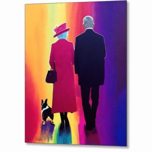 Queen Elizabeth and Prince Phillip - Together Again Metal Print