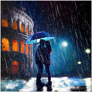 Rain by the Colosseum - Romantic Rome Art Print
