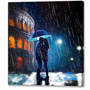 Rain by the Colosseum - Romantic Rome Canvas Print