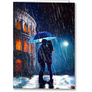 Rain by the Colosseum - Romantic Rome Greeting Card