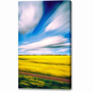 Rapeseed Field In Motion - English Landscape Canvas Print