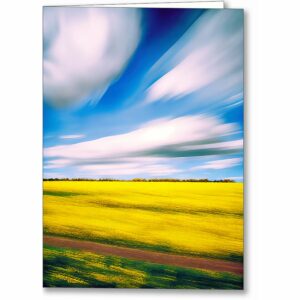 Rapeseed Field In Motion - English Landscape Greeting Card