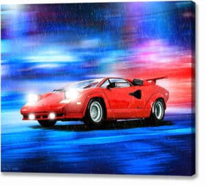 Red Lamborghini Countach - Classic Car Canvas Print