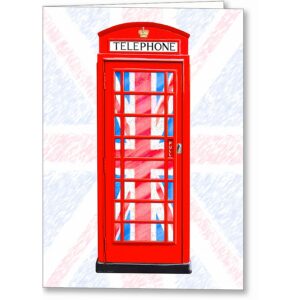 Red Phone Booth - Union Jack Design Greeting Card